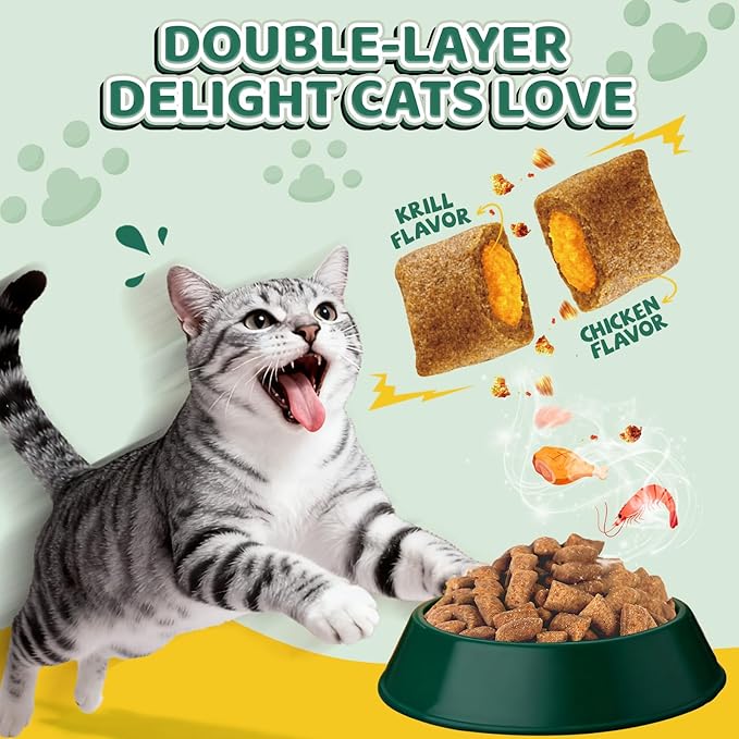 Flea and Tick Prevention for Cats Chews, 500 Crunchy & Creamy Flea Chews, Cat Flea Chewables with Probiotics - Skin & Coat Support - Fleas & Tick Supplement for Cats Kittens - Natural Chicken Flavor