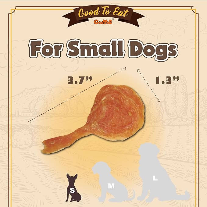 Gootoe Turkey Tendons for Dogs –All-Natural, Hypoallergenic Dog Treats, Rawhide Alternative, Long Lasting Puppy Chews, Healthy Dog Treats for Small Breeds, Lollipop (S), 5 Count Pack