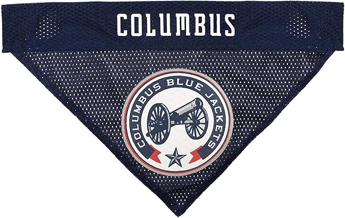 NHL Columbus Blue Jackets Bandana for Dogs & Cats, Large/X-Large. - Cute & Stylish Bandana! The Perfect Hockey Fan Scarf Bandana, Great for Birthdays Or Any Party!