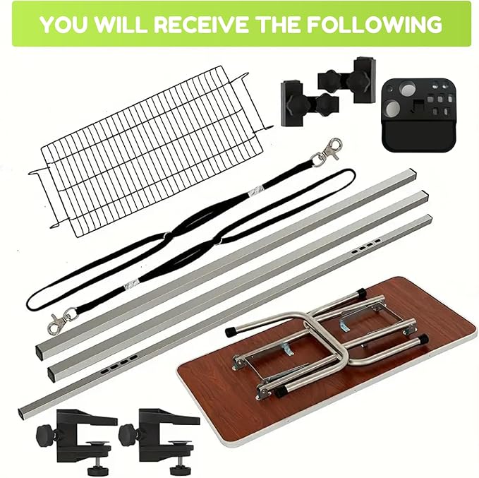 46" Large Dog Grooming Table, Non-Slip Tabletop with Adjustable Armrests, Lasso, Tool Organizer, Grid Tray, Foldable Home Pet Station, Maximum Weight Capacity 330 Ibs,Black