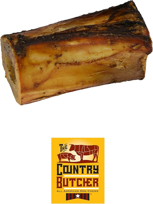 4" Beef Marrow Dog Bones for Aggressive Chewers, Large and Medium Breed Dog Treat, Natural, Tough, Chew Toy, Made in The USA, 3 Count