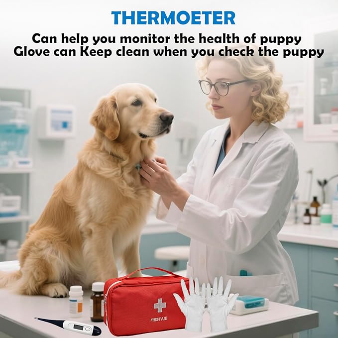 Whelping Kit for Puppies Birth - Reusable Birthing with 70Piece,Birthing Essentials with Emergency Whelping Supplies,Kitten Bottle Feeding kit for New Born Puppy Supplies and Kitten