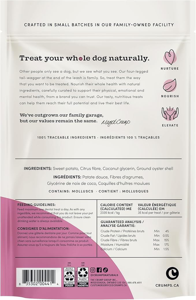 Crumps' Naturals Plaque Busters 3.5" (18ct) 9.0oz/255g Dog Dental Treat