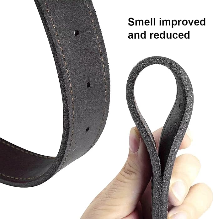 Didog Genuine Leather Dog Collars with Engraved Nameplate, Personalized Soft Leather Dog Collar with Custom ID Tag, Brown/Green/Red for Medium Large Dogs (XXL,Black)