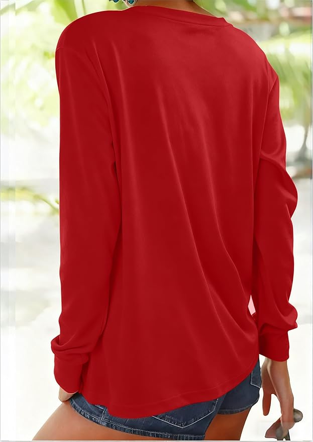 JINTING Cat Shirts for Women - Loose Fit Lightweight Long Sleeve Graphic Tee Fall Printed Crewneck Blouse Casual Tops