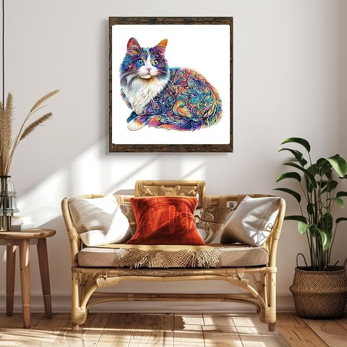 Lazy Cute Cat Puzzles Adults Gifts Wooden 175 Pieces 11.4 * 10.4in