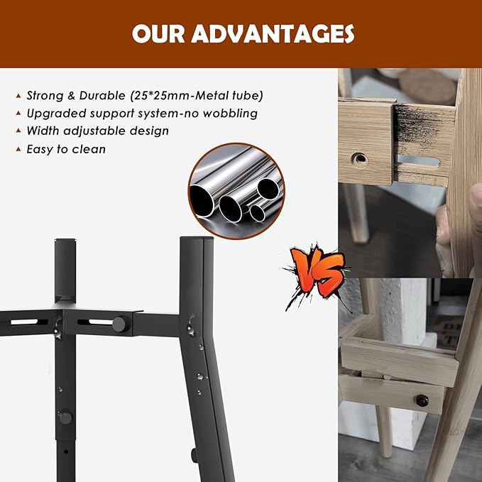 Dog Bowl Stand for Large Dogs, Adjustable Width & Height, Tall Elevated Dog Food Water, Bowl Not Included