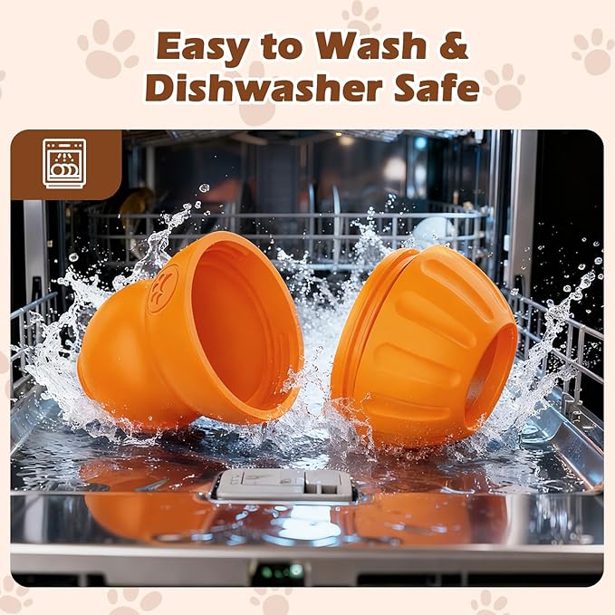 VIWIK Interactive Dog Toys to Keep Them Busy, Dog Frozen Treat Toy to Reduces Anxiety, Dogs Puzzle Enrichment Toy for Small Medium Breeds, Freezable Fillable Rubber, Easy to Clean Orange