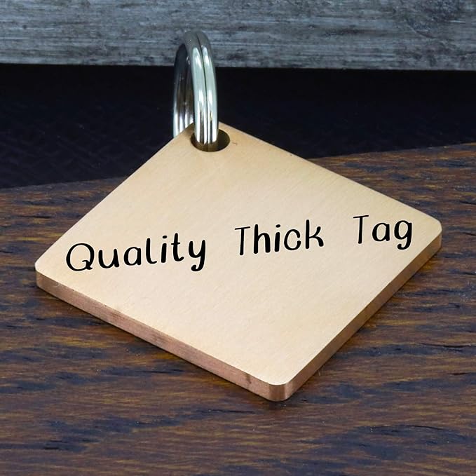 Ultra Joys Dog ID Tag, Custom Dog Tag Personalized Cat Tag, Pet ID Tag, Brushed Stainless Steel Diamond Dog Tag Rose Gold Small