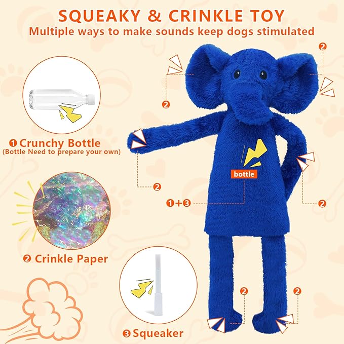 3 Pack No Stuffing Dog Toys,Dog Squeaky Toy to Keep Them Busy Interactive Dogs Toy for Boredom, Puppy Toys for Small, Medium, and Large Breed