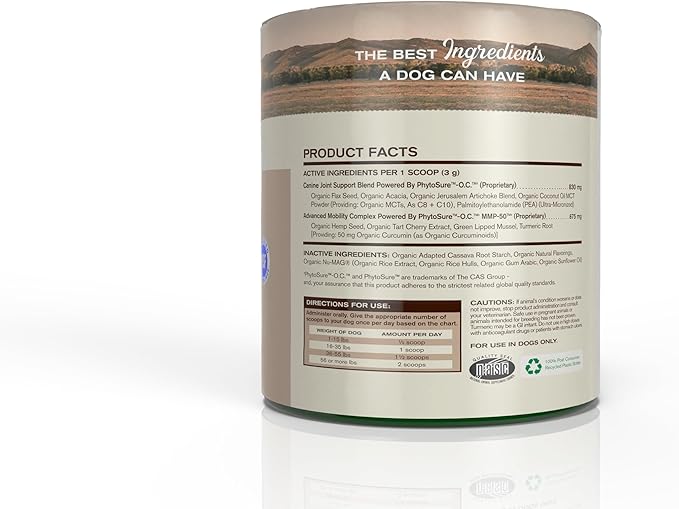 Badlands Ranch by Katherine Heigl- Super Mobility Canine Supplement Organic Ingredients Helps Maintain Healthy Cartilage, Optimal Joint Function (90 Grams, 30 Scoops)