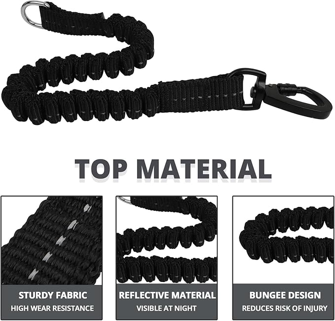 jenico Long Dog Leash 20FT: Heavy Duty Rope Leashes for Dogs Training with Swivel Lockable Hook Reflective Threads Bungee and Padded Handle - Dog Lead for Large Small Medium Dogs Outside Walking