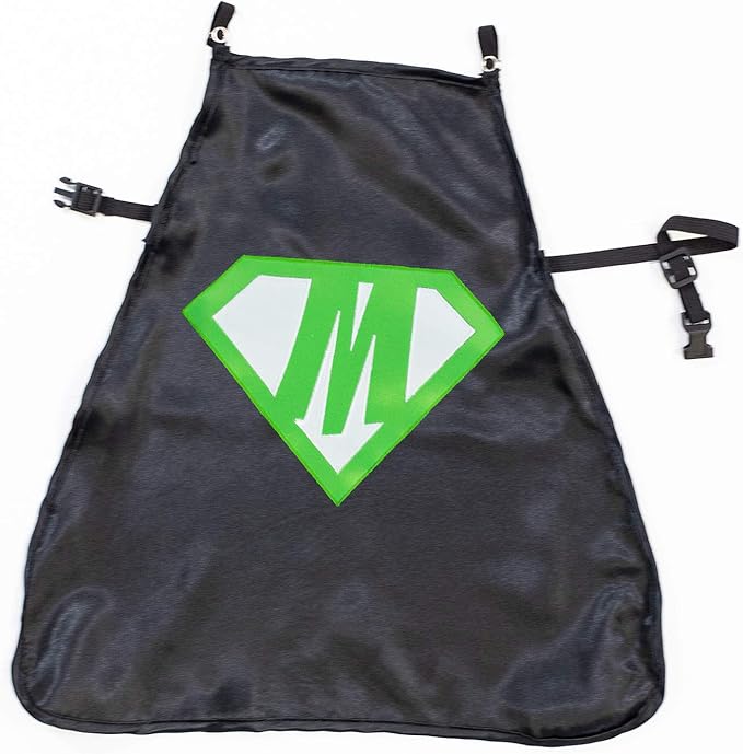 Everfan Personalized Dog Superhero Cape (Medium 15" Long (10-25 lbs), Black)