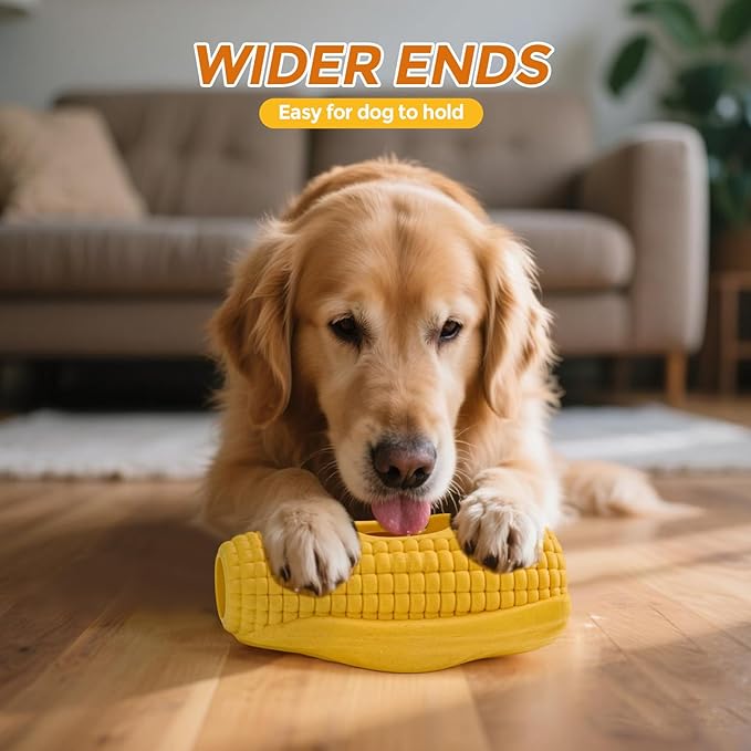 Interactive Frozen Dog Treat Toy, Indestructible Dog Enrichment Toys for Large Dogs, Dog Toys to Keep Them Busy, Corn Shape