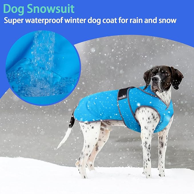 MIGOHI Warm Dog Coat Winter Dog Jacket,Waterproof Cold Weather Coats for Dogs,Fleece Jacket for Small Medium Large Dogs,Reflective Thick Fleece Vest with Leash Hole