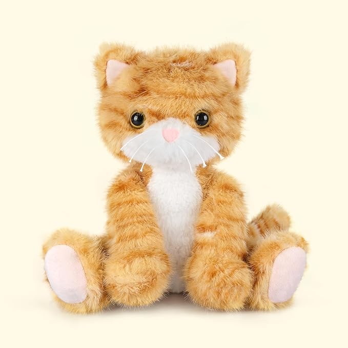 Heatable & Coolable Orange Cat Stuffed Animal, Cat Heating Pad Microwavable for Soothing & Relaxation, Lavender Scented Orange Cat Plush Toy for Stress Relief, Stuffed Cat Toys for Kids