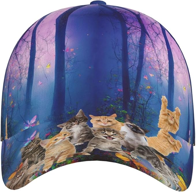 Cute Cat Cap Cat Baseball Cap Cat Sun Hat Adjustable Cap Cute Hat Trucker Hat Cap for Women Men