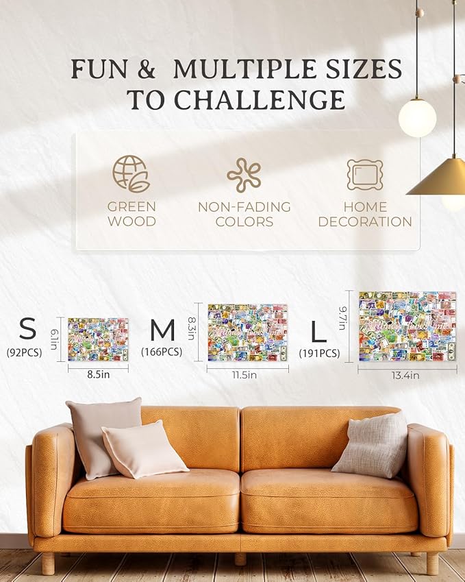 KAAYEE Wooden Puzzles for Adults, Money Loves me Jigsaw Puzzles, 191 Piece Unique Shape Puzzle, Creative Gifts for Adults/Friends/Family, Family Game，Wall Decor(13.4 * 9.7 in)