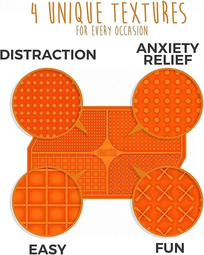 Mighty Paw Dog Lick Pad - Anxiety Alleviation - Strong Suction - Enhanced Paw Grooming - BPA-Free Silicone - Slow Feeding Lick Pad - Dental Health - Dishwasher Safe - Food Safe Silicone Dog Food Mat