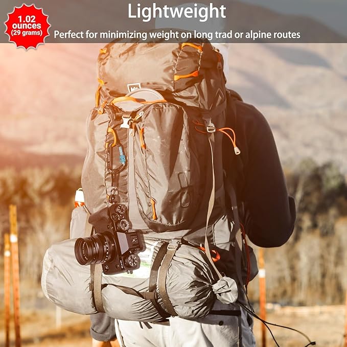 Gabbro Carabiner Clips Heavy Duty, | Wiregate Snap, Screw Locking, Aluminum, Lightweight Caribeener | for Hammock, Hiking, Camping, Water Bottle, Dog Leash Harness, Keychains