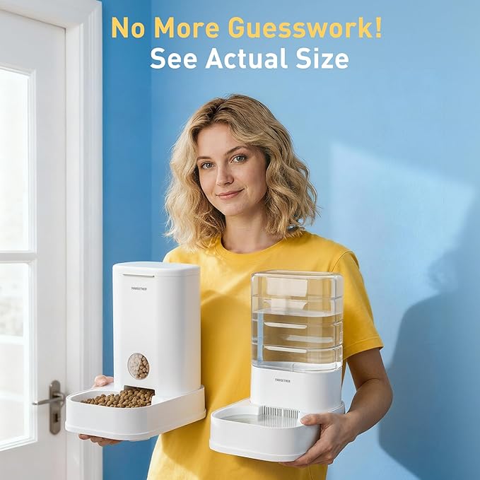 PAWGETHER® Gravity Automatic Pet Water Dispenser with 1 Filter for Cats and Small Dogs 1 Gallon/3.5L Auto Pet Waterer Dog Water Dispenser, Easy to Fill