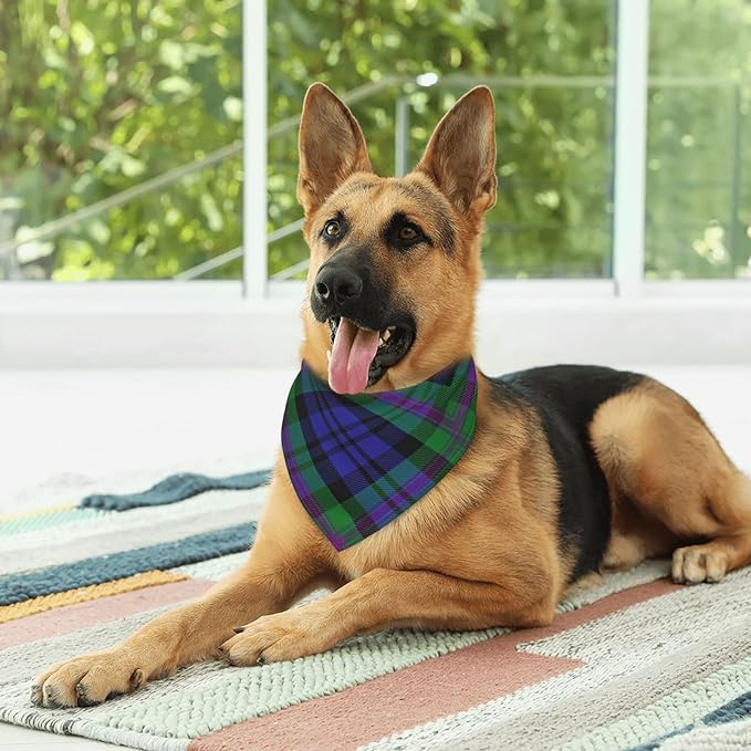 Scots Style Tartan Plaid Dog Bandana Scarf Triangle Bibs Pet Accessories Cat Kerchief