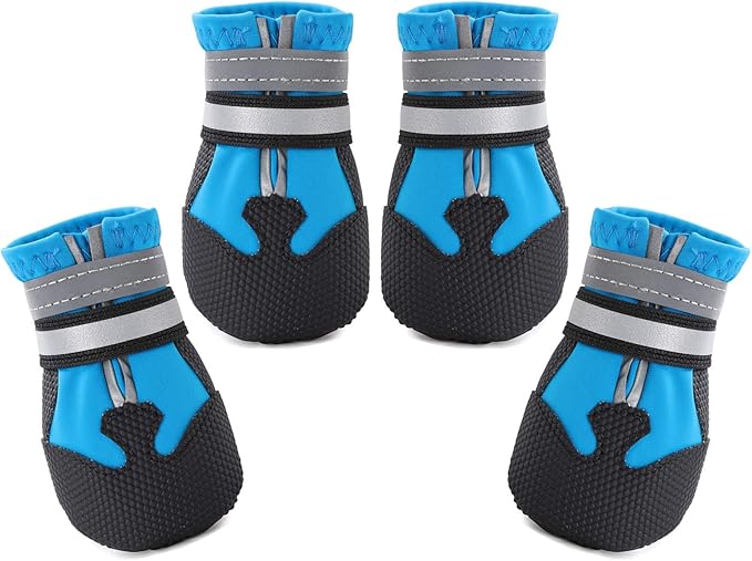Dimicoo Water-Resistant Dog Boots for Medium Large Dogs,Non-Slip Dog Shoes for Winter Snow,Lightweight Paw Protector for Cold Pavement,Soft Dog Booties for Outdoor Walking Indoor Hardfloors