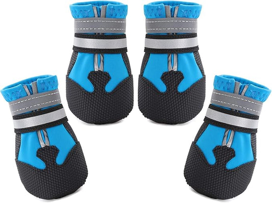 Dimicoo Water-Resistant Dog Boots for Medium Large Dogs,Non-Slip Dog Shoes for Winter Snow,Lightweight Paw Protector for Cold Pavement,Soft Dog Booties for Outdoor Walking Indoor Hardfloors