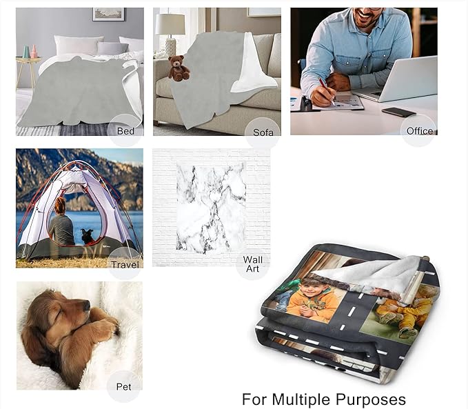 Custom Blanket for Family, Customizable Blankets with Photos, Customized Picture Throws Personalized Souvenir Gifts for Lover Mother MOM DAD Grandparents Household Always & Forever