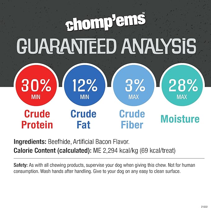 CHOMP 'EMS Purehide Sticks Healthy Natural Rawhide Dog Chew, 4 oz