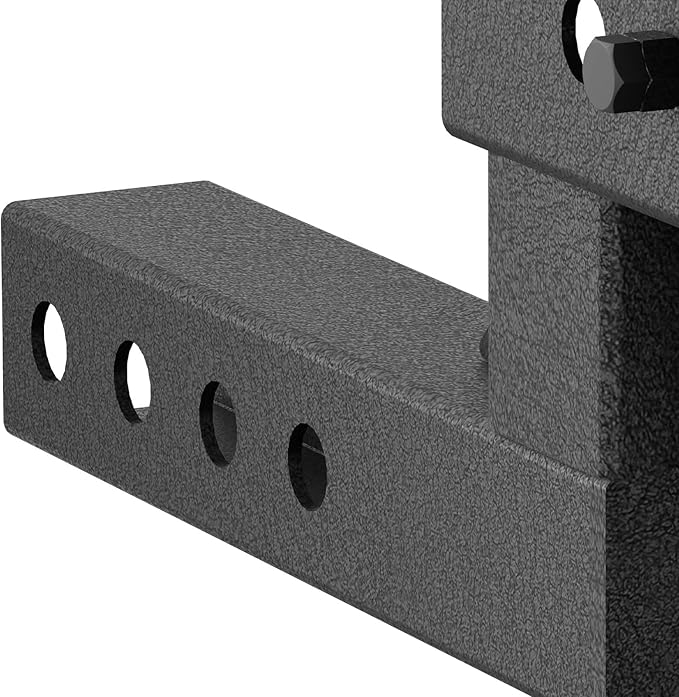 2-Inch Trailer Receiver Hitch Riser & Extender, 4.4" Rise/Drop, Solid Tube, Extension Length Options 5", 6", 8", 9", 7500 lbs Towing Capacity, Matte Black