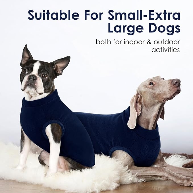 AOFITEE Fleece Dog Sweater, Warm Dog Fleece Vest, Thermal Oli Pullover for Small Dogs, Soft Sweatshirt for Fall Winter, Cozy Sleeveless Dogs Vest Boy Girl for Indoor Outdoor Blue XS