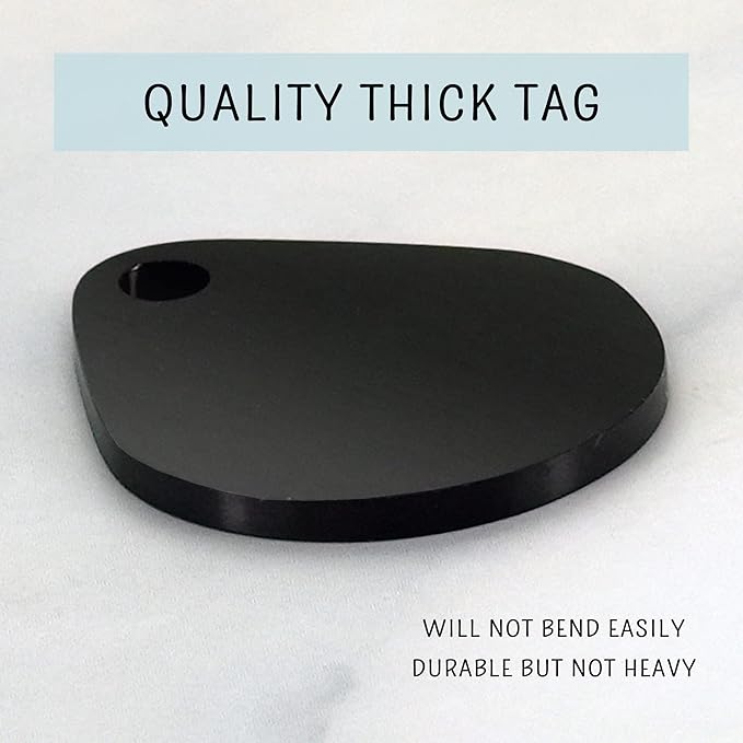 Ultra Joys Dog ID Tag, Custom Dog Tag Personalized Cat Tag, Pet ID Tag, Brushed Stainless Steel Teardrop Dog Tag Black Medium