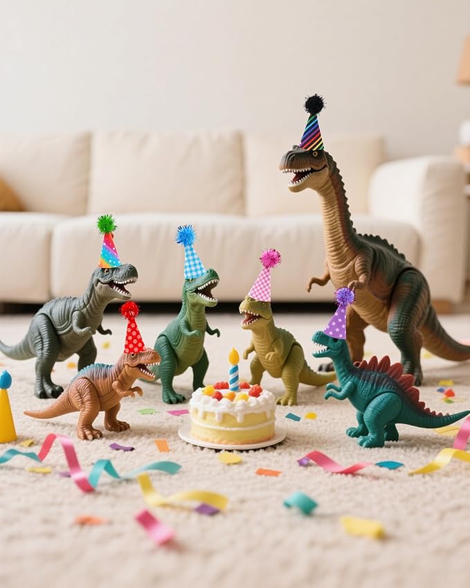 PET SHOW 10 Pack Hamster Hats Tiny Hats for Snakes Hedgehog Lizard Reptile Mini Animal Figure Hats with Tinsel Pom Adjustable Felt Headband Guinea Pig Chicken Bird Small Pet Birthday Party Accessories