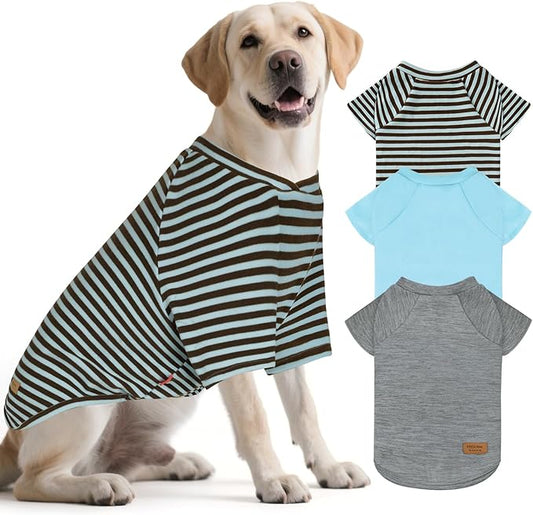 KYEESE 3Pack Dog Sweater Pullover Pets Clothes Comfy Dog Sweaters for Large Dogs Soft Pets Sweaters Dogs Sweatshirt with Sleeves Stretchy Pet Fleece Sweater Lightweight Pet Coat for Cold Weather