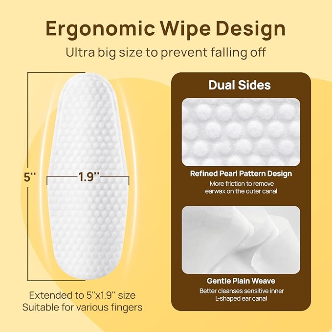 HICC PET Ear Cleaner Wipes for Dogs & Cats, Vet-Recommended Dog Ear Infection Treatment to Relief Itching & Inflammation, Remove Wax, Dirt & Stop Smelly, Cleaning Deodorizing Wipes 50ct(Honey Scent)