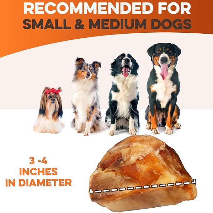 BRUTUS & BARNABY Kneecap Bones for Dogs – 100% USA-Sourced Beef – Long-Lasting Natural Chews for Aggressive Chewers – High Protein, Dental Health Support, (10-pk) – Made in The USA