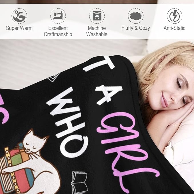 Personalized Cat Blanket Gifts with Name - 30"x40" Cute Throw Blanket for Adults Kids - Black Soft Plush Throws for Bed, Couch & Travel