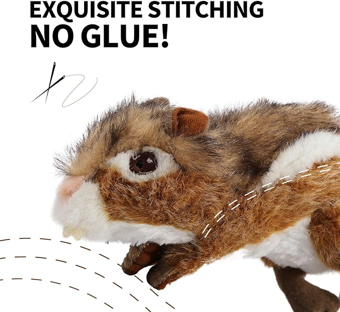 ALL FOR PAWS Dog Squeaky Toys Stuffed Animal Chipmunk Pet Plush Toys Squeak Chew Toy for Dogs Large