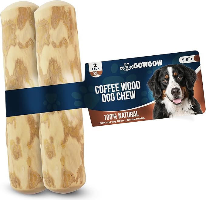 Coffee Wood Chew Toys for Dogs - 100% Natural Toys - Dog Wood chew Stick for Extra Large Chewer Over 99 lbs - 2 Pack - Teeth Cleaning, Stress Relief - Organic Toy