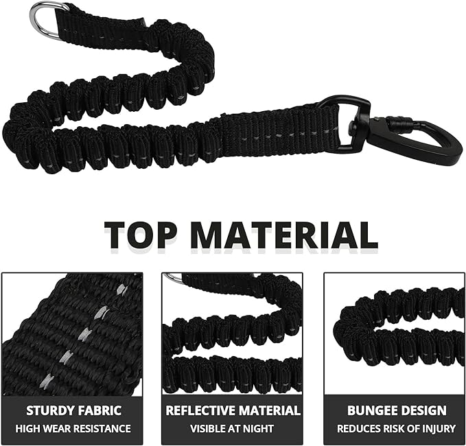 jenico Long Dog Leash 20FT: Heavy Duty Nylon Rope Leashes for Dogs Training with Reflective Threads Bungee and Padded Handle - Dog Lead for Large Small Medium Dogs Outside Walking Hiking