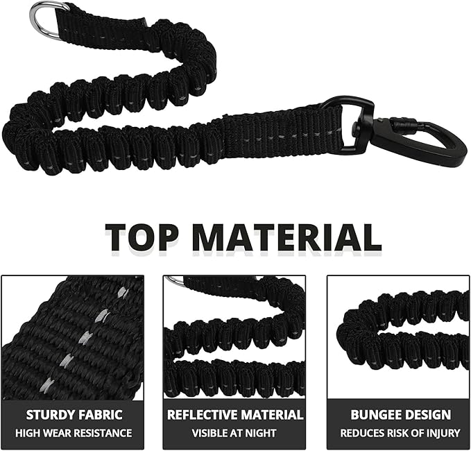 Long Dog Leash 25 FT: Heavy Duty Rope Leashes for Dogs Training with Swivel Lockable Hook Reflective Threads Bungee and Padded Handle - Dog Lead for Large Small Medium Dogs Outside Walking Hiking