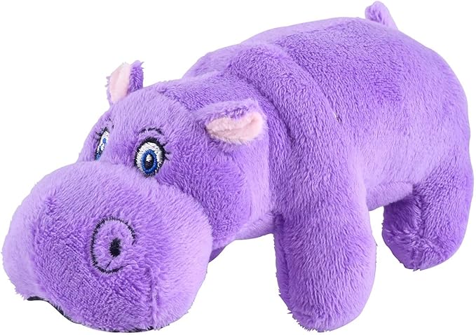 Jeffers Pet Plush Hippo Jr. Dog Toy, Soft Squeaky Puppy Toy for Small Dogs, Lavender Stuffed Animal Toy for Chewing, Cuddling, Indoor Play, Cute Plushies Gift for Pets and Puppies - 6 Inch