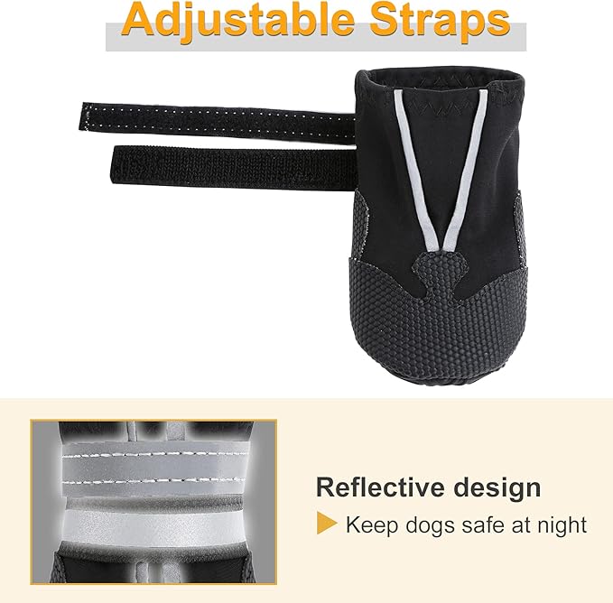 Dimicoo Water-Resistant Dog Boots for Medium Large Dogs,Non-Slip Dog Shoes for Winter Snow,Lightweight Paw Protector for Cold Pavement,Soft Dog Booties for Outdoor Walking Indoor Hardfloors