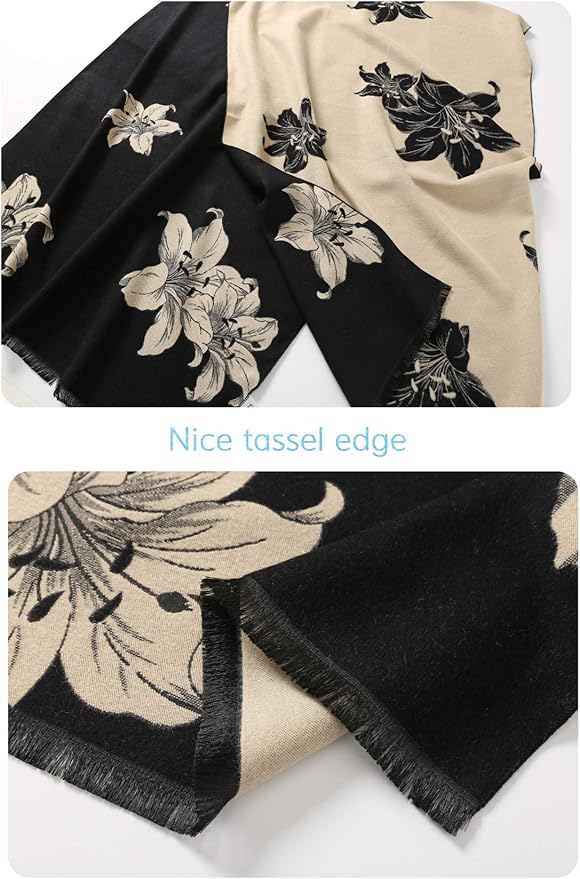 Jeelow Womens Pashmina Shawl Wrap Scarf - Elegant Dressy Evening Poncho Cape for Formal and Wedding Outfits