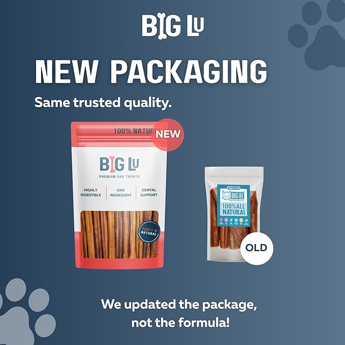 Big Lu - 6-Inch Stuffed Gullet Sticks, 20 Count, Premium Beef Dog Treats, All-Natural, High-Protein, Easily Digestible Chews for Dogs, Supports Dental Health and Joint Mobility
