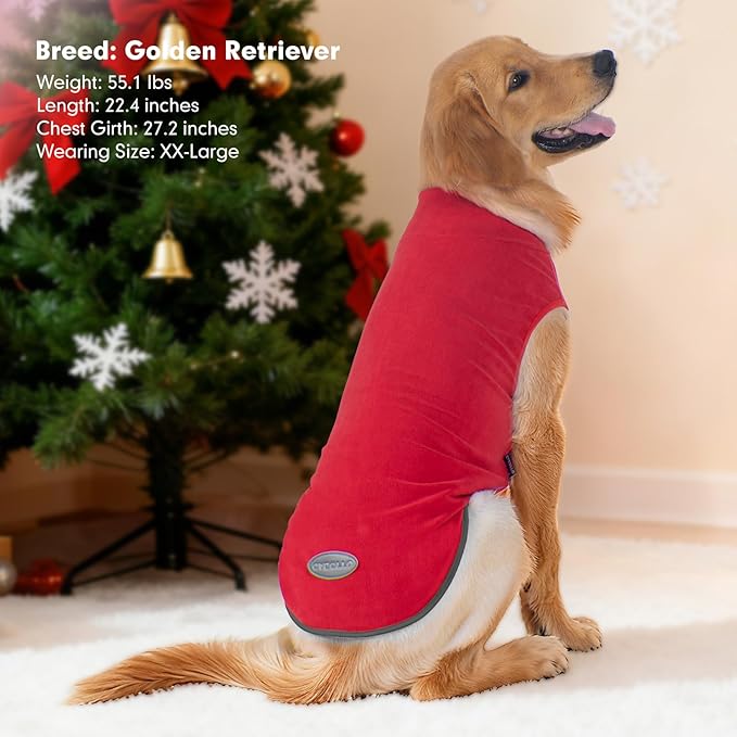 cyeollo 2 Pack Small Dog Sweater, Stretchy Fleece Vest with Reflective Stripe Pullover Sweatshirt Dog Jacket Pet Clothes in Cold Weather Boy & Girl Sweaters for Small Dogs Cats, Red & Fuschia M