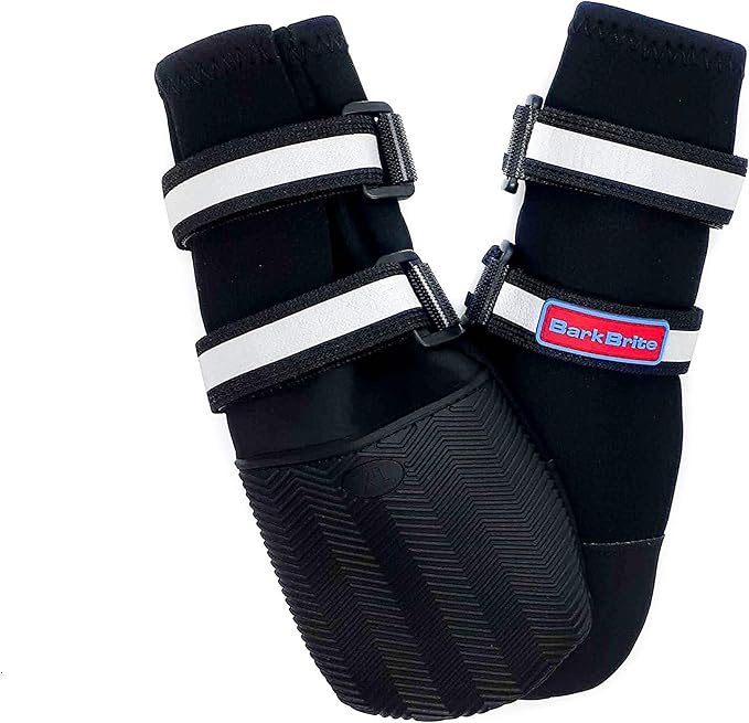 All Weather Neoprene Paw Protector Dog Boots with Reflective Straps in 5 Sizes! (Black XL)