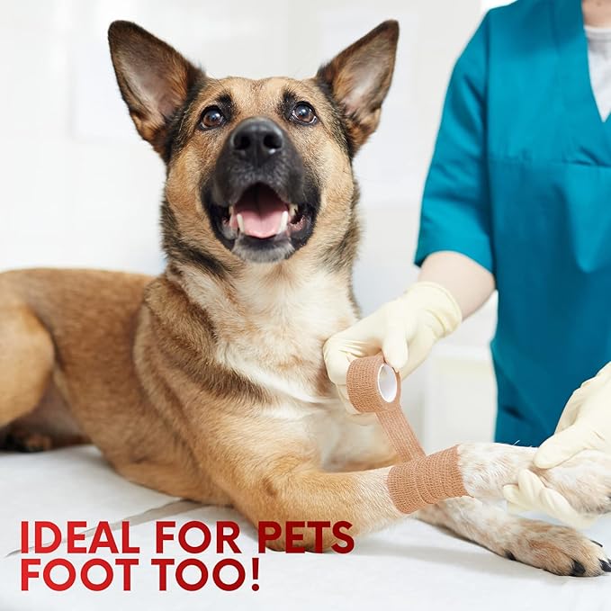 HEALQU Self Adhesive Bandage Wrap – 4" x 5 Yard, 12 Rolls Cohesive Tape for Athletic & Sports - Self Adherent Medical Tape, Flexible, Waterproof Elastic Bandages for Wrist & Ankle Vet Wrap for Dogs