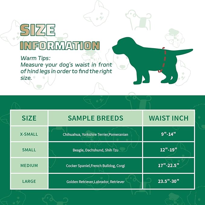 IMMCUTE Male Dog Wraps 50 Ct, Medium Size, Male Dog Diapers Disposable, Super Absorbent Leak-Proof Doggy Diapers,Belly Bands for Dogs with Wetness Indicator, Ideal for Indoor, Outdoor